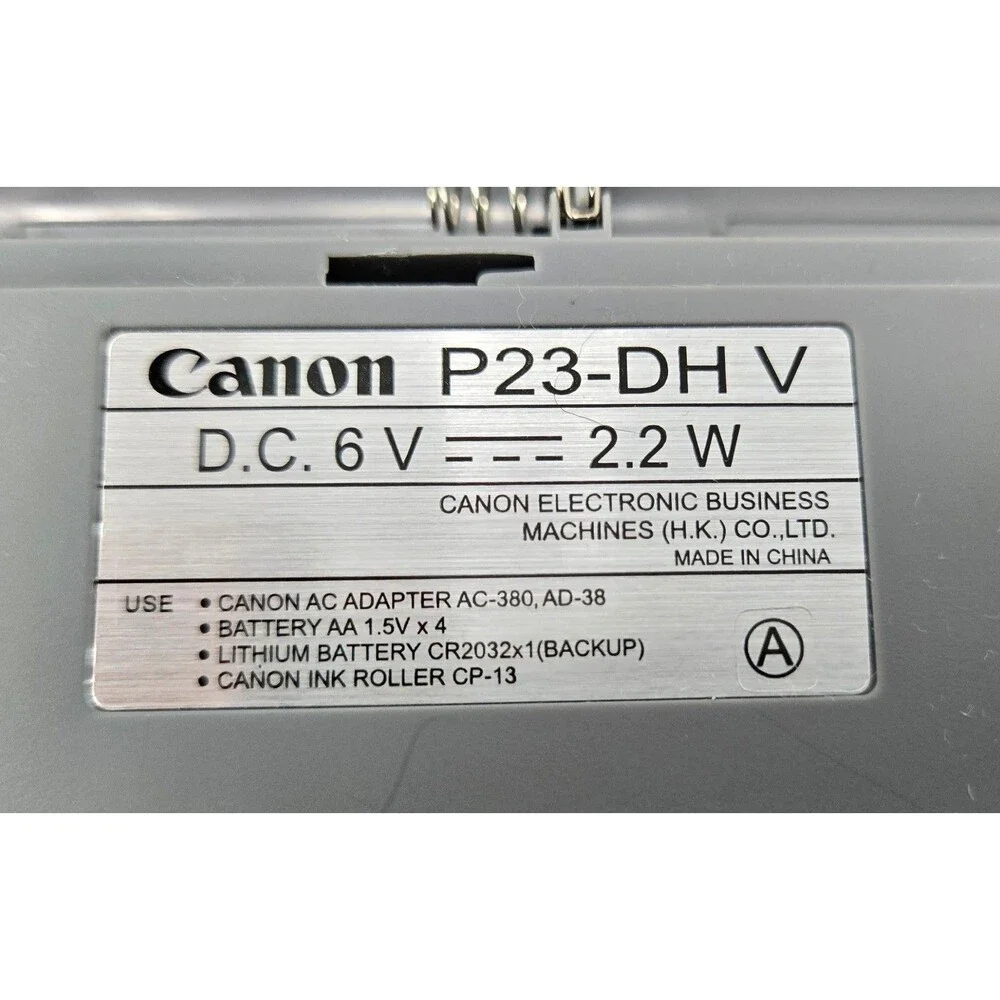 Canon P23-DH V Printing Calculator w/ 2 Rolls Paper Ink AC Adapter Tested Works